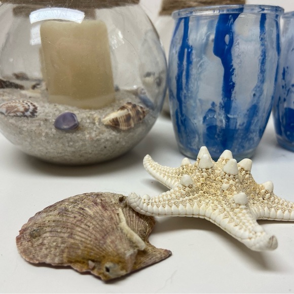 Fish Bowl Candle SET w/Sand & Real Shells - Picture 2 of 9